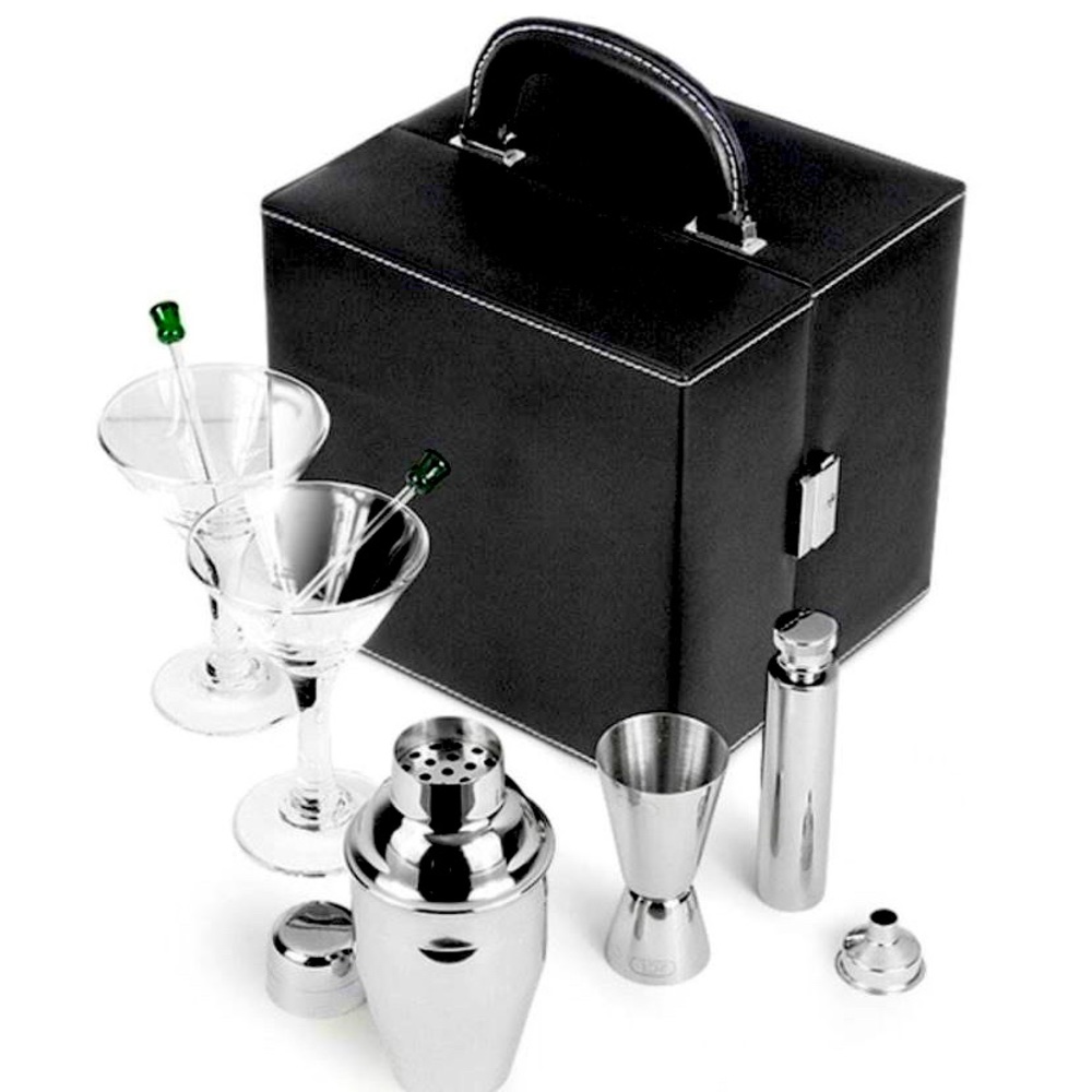 NEW Geoffrey Beene leather martini set - Picture 1 of 4